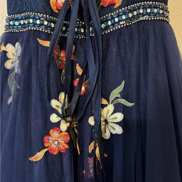 PROM ✨Rachel Allan Blue Halter Sleeveless Gown for Prom - Picture 4 of 14